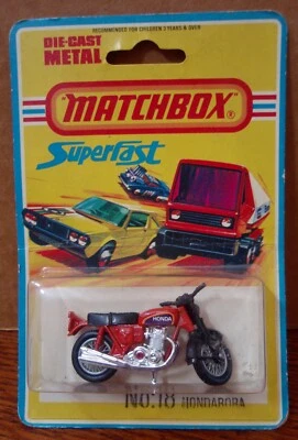 De colección 1975 Matchbox Superfast #18 Hondarora Diecast Honda motocicleta sin usar, en caja Foto 1 de 4