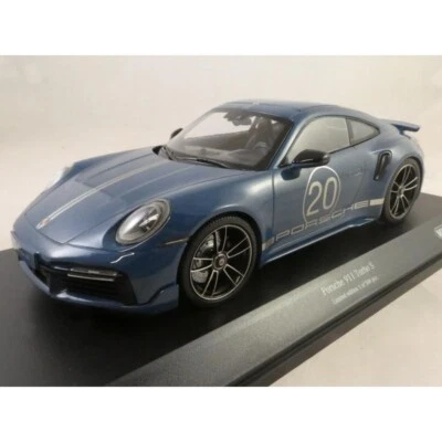 Minichamps Porsche 911 Turbo S Sportdesign package blue 2021 1/18 155069170 - Immagine 1 di 3