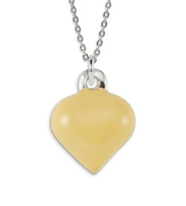 Colgante Amor Corazón Esmalte Crema Plata Esterlina .925 - S-539BRW - Imagen 1 de 2