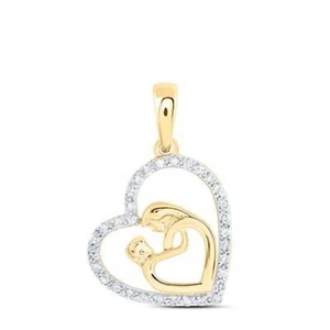 COLGANTE ORO 10K DIAMANTE REDONDO MAMÁ NIÑO CORAZÓN COLECCIÓN SUEÑO DE NICOLE - Imagen 1 de 1