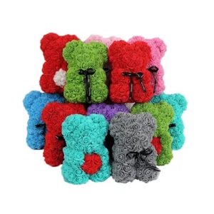 25cm Rose Flower Teddy Bear Gift for Birthday Valentine Wedding Party - Picture 1 of 21