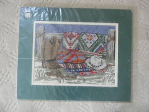 MUESTREADOR DE RODEO VAQUERO Needlepoint completo Country Western 12' x 14" JCA nuevo - Imagen 1 de 5