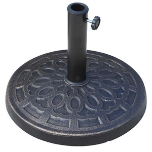 17" 26 lbs Round Resin Umbrella Base Stand Market Parasol Holder Beautiful Decor - Picture 1 of 5