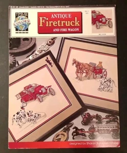 Vintage True Colors Antique Firetruck And Wagon Cross Stitch Patterns BCL-10125 - Picture 1 of 2