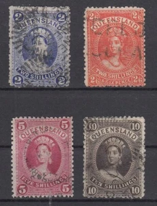 QA24187/ QUEENSLAND – SG # 152 / 155 USED – CV 225 $ - Picture 1 of 2