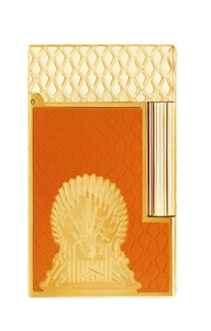 ST DUPONT GAME OF THRONES FIRE LACQUER GOLD LINE 2 LIGHTER C16413 PERFECT PING - Picture 1 of 10