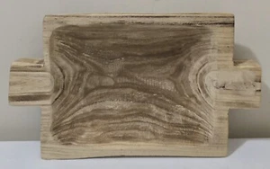 Contemporary Hand Carved Thick Natural Wood Serving Bowl,Home Decor, never used - Imagen 1 de 14