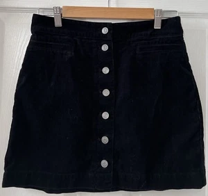 Wilfred Free Faldas Mujer Talla 8 Negro Pana Botón Frontal Mini Falda Elastizada - Imagen 1 de 19