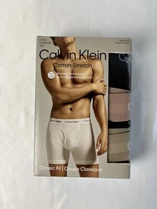 Calvin Klein Men's 3 Pack XL Black Classic Fit Cotton Stretch Boxer Briefs NWT - Picture 1 of 5