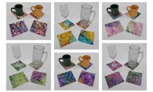Batik Tie Dye Cloth Coasters - Picture 1 of 13
