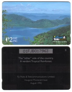 $2. Tarjeta telefónica Tropical Rainforest Aerial View with Mountains & Rivers 1992 - Imagen 1 de 1