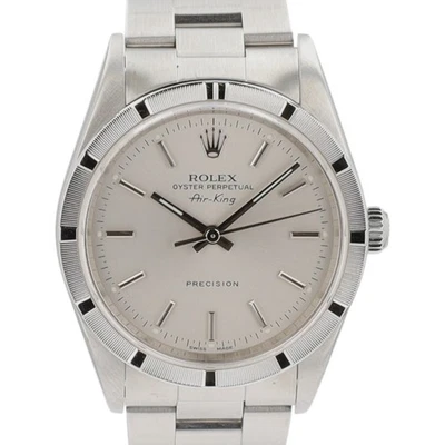 Reloj Rolex Air-King 14010 acero inoxidable plata índice Oyster 34 mm con papel Foto 1 de 4