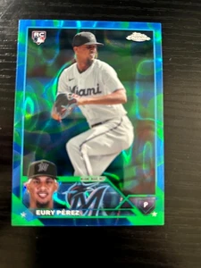 2023 TOPPS CHROME EURY PEREZ RIFRATTORE BLU #110/125 - Foto 1 di 2