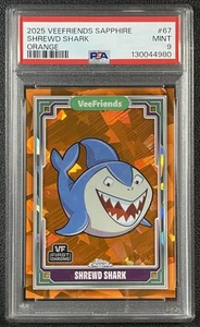 SHREWD SHARK PSA 9 2025 TOPPS CHROME VEEFRIENDS SAPPHIRE #67 ORANGE REF 19/25 - Picture 1 of 2