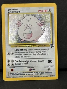 Juego de cartas coleccionables Pokémon Chansey 3/130 conjunto base 2 hologramas raro HP - Imagen 1 de 7