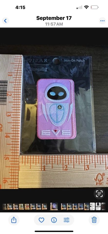 🔥Loungefly Disney Pixar- Wall-E. EVE Parche de hierro NUEVO Foto 1 de 1