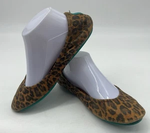 Zapatos planos de ballet Tieks By Gavrieli talla 9 con estampado animal de leopardo plegables - Imagen 1 de 10