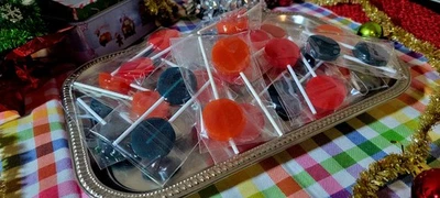 HomeMade Hard Candy BLUE-Razz Lemonade Lollipops Suckers - Image 1 of 2