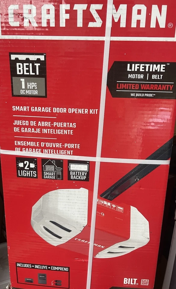 Craftsman 1HP Belt Smart Garage Door Opener Kit -My Q connected CMXEOCG773 -
