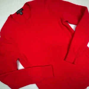 Saks Fifth Avenue 100% Cashmere Pullover Sweater Womens Large Red Soft Classic* - Picture 1 of 9