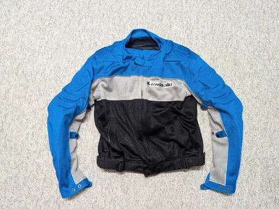 vintage KAWASAKI padded jacket L mesh RACING motorcycle MOTOCROSS bmx dirtbike - Image 1 of 4