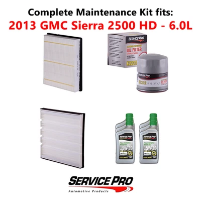 2013 GMC Sierra 2500 HD 6.0L Complete Cabin, Air & Oil Filter Kit (5W-30) Foto 1 de 4