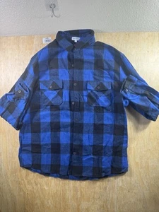 Camicia lunga uomo Sangtree in flanella blu XL - Foto 1 di 8