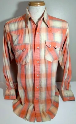 CAMISA OCCIDENTAL A CUADROS A PRESIÓN PERLA DIENTE DE SIERRA DEE CEE VINTAGE PARA HOMBRE 16 1/2 Grande Foto 1 de 4