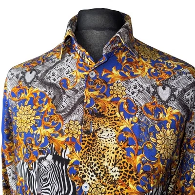 HAWES & CURTIS Shirt Mens MEDIUM (42") Long Sleeve Wildlife Design - Image 1 of 4