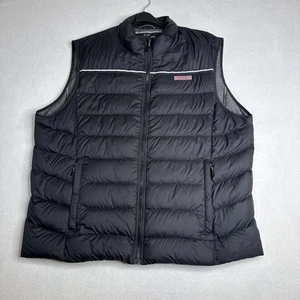 Vineyard Vines Performance Down Vest Mens 2XL Black Puffer Quilted Full Zip EUC - Picture 1 of 10