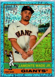 2025 Topps Heritage LAMONTE WADE JR. BLUE Sparkle Parallel #493 Giants - Bild 1 von 2