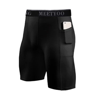 Pantalones Cortos de Compresión para Hombres Ropa Interior Capa Base Correr Gimnasio Deportes Fitness Seco Fresco Foto 1 de 4
