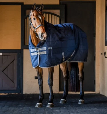 Horseware Rhino Stable Rug With Rolled Fleece Neck Cuff Lightweight 100g 5'6-7'3 - Image 1 of 4
