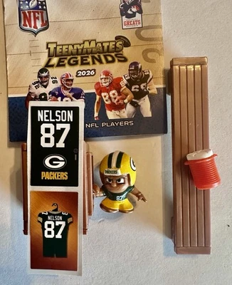 NFL LEGENDS TeenyMates Serie 4 Jordy Nelson Green Bay Packers con armario y etiqueta Foto 1 de 4
