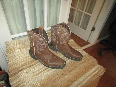 Botas Justin Gitanas L9965 Para Mujer 8.5 B Cuero Marrón Punta Cuadrada Vaquera Occidental Foto 1 de 4