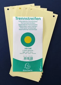 20 Trennstreifen gelb 10,5 x 24 Register Aktenfahnen Trennlaschen Exacompta 180g - Bild 1 von 2