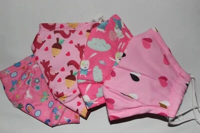 4 PINK Unique Certified Reusable Washable Breathable Cloth Face Covering CHILD Foto 1 de 4