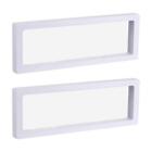 Floating Thin Film Display Box, ABS Frame Case 23cm x 7cm x 2cm White Pack of 2