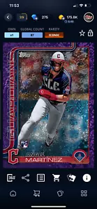 DIGITAL Topps Bunt Series 1 Baseball 25 Angel Martinez Purple Holo Foil 250cc - Bild 1 von 2