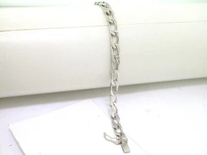 Massives Panzer Armband 585 Weißgold 14K 20 Diamanten 0,15ct Wesselton - Bild 1 von 6