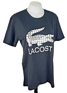 LACOSTE Womans Black/White T-SHIRT TOP Lacoste Graphics U/U/Soft - L - RRP £89 - Picture 1 of 11