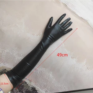 Fashion Sehr Lange Latex Handschuhe, Wet-Look Einheitsgröße Ellenbogen Handschuh - Bild 1 von 21