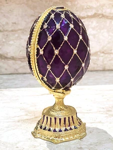 Royal Collection Faberge Uova Royal Easter Egg Trinket ORO 24k Fabergé 5,1" - Foto 1 di 15