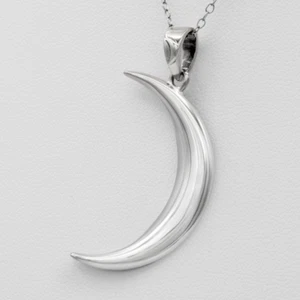925 Sterling Silver Crescent Moon Pendant Necklace Goddess Jewelry for Women 20" - Picture 1 of 5