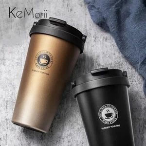 500ml Insulated Travel Coffee Mug Stainless Steel Thermos Cup with Lid & Handle - Picture 1 of 18