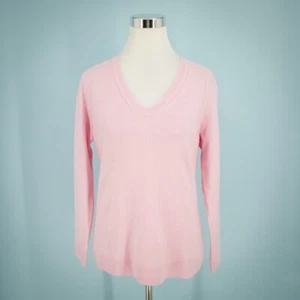 Talbots Gr. Medium M rosa V-Ausschnitt Langarm klassisch weich Kaschmir Pullover - Bild 1 von 6