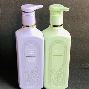 2 Bath and Body Works GARDEN THYME FRESH CUT LILAC Gel Hand Soap 8oz Herbs - Picture 1 of 3