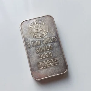 Lingotto argento fine vintage 3 oz .999 lingotto - ARGOR S.A. CHIARO SAYEUR - Foto 1 di 4