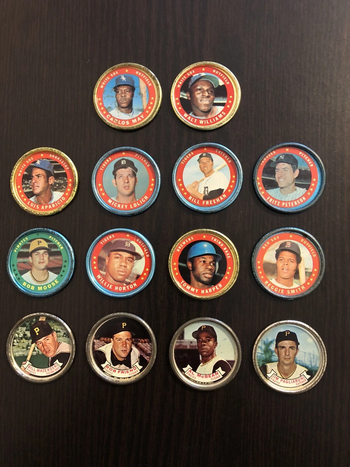 1964-1971 TOPPS BASEBALL COIN LOT OF 14- - BILL MAZEROSKI-BOB FRIEND ++VG/VGEX