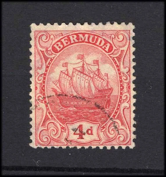 M27075 Bermuda 1910 4d Red-Yellow Fine Used Sg 49a Cat £20 - Image 1 of 1